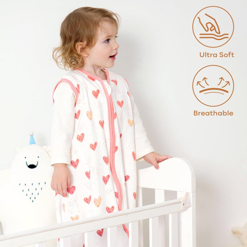 يووفوس كيس نوم للأطفال من Yoofoss، بطانية يمكن ارتداؤها للأطفال من عمر 6 إلى 12 شهرًا، مصنوعة من القطن العضوي بنسبة 100% وسحاب ثنائي الاتجاه TOG 0.5 كيس نوم للأطفال الصغار، وأكياس نوم خفيفة الوزن للأطفال (متوسطة) - Image 3